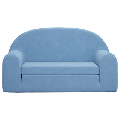 2-os. sofa dla dzieci, rozkładana, niebieska, miękki plusz