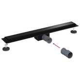 2 w 1 Odwodnienie prysznicowe Czarny 80 cm Stal nierdzewna 304