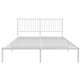 Metalowa rama łóżka z wezgłowiem, biała, 160x200 cm