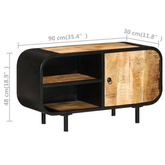 vidaXL Szafka pod TV, 90x30x48 cm, surowe drewno mango