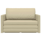 Sofa Bed Kremowy 124 x 71 x 78 cm Sztuczna skóra