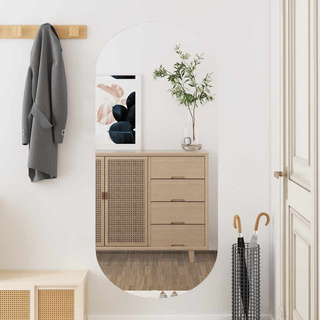 Lustro ścienne, 45x100 cm, szklane, owalne