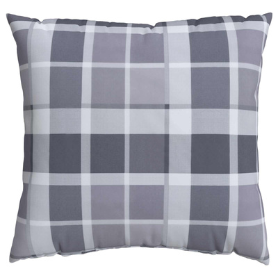 Poduszka na zewnątrz 4 pcs Szary w krate 60 x 60 cm tkanina