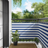 Ekran balkonowy Niebieski i biały 100 x 300 cm Materiał Oxford