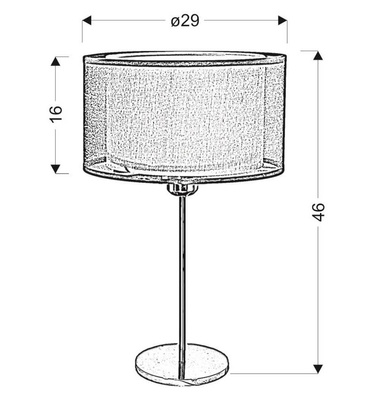 Lampka nocna Solo srebrna z abażurem metalowa lampa stołowa