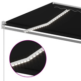 vidaXL Ręcznie zwijana markiza z LED, 450 x 300 cm, antracytowa