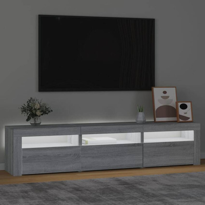 vidaXL Szafka pod TV z oświetleniem LED, szarość sonoma, 180x35x40 cm