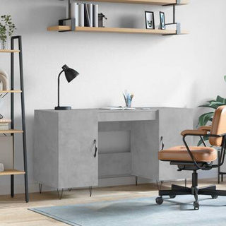 vidaXL Biurko, szarość betonu, 140x50x75 cm, materiał drewnopochodny