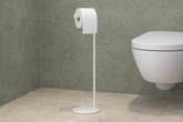 Prosty, biały stojak na papier toaletowy KS-60 PAPER STAND - KAJA HOME
