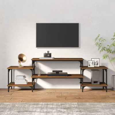 vidaXL Szafka pod TV, brązowy dąb, 157x35x52 cm