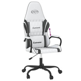 vidaXL Fotel gamingowy, biało-czarny, sztuczna skóra model standard
