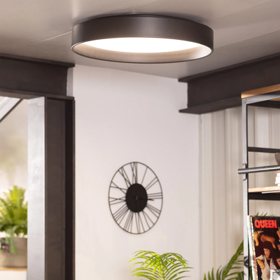 Plafon LED 16W Okrągły Czarny 3 Barwy Śweicenia CCT do Wyboru 35cm Abruzzo Nero