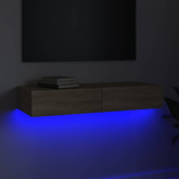 vidaXL Szafka pod TV z oświetleniem LED, dąb sonoma, 90x35x15,5 cm