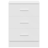 Szafka nocna, biała, 38x35x56 cm, materiał drewnopochodny