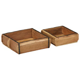 Taca 2 pcs Brązowy 29 x 31 x 10 cm Lite Drewno Recyklingowe