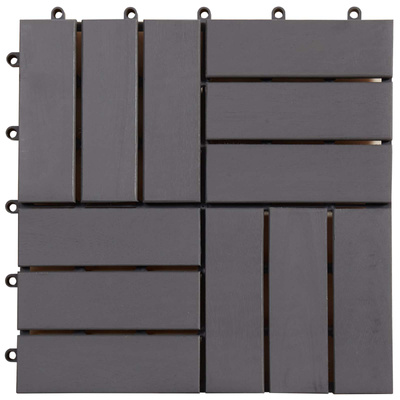 Płytka Tarasowa 10 pcs Szary 30 x 30 cm Drewno Akacjowe