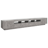vidaXL Szafka pod TV z oświetleniem LED, szarość betonu, 260x35x40 cm
