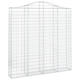 Kosze gabionowe, 4 szt, 200x30x200/220 cm, galwanizowane żelazo
