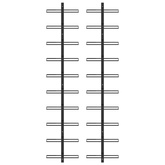 Ścienne uchwyty na 20 butelek wina, 2 szt., czarne, metalowe