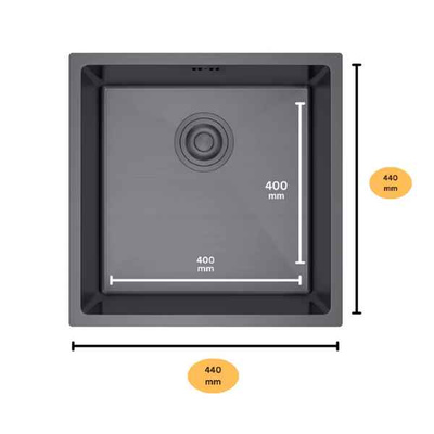 Zlewozmywak stalowy podwieszany Rita grafit