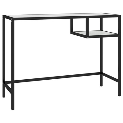 vidaXL Biurko komputerowe, biały marmur 100x36x74 cm, hartowane szkło