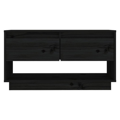 vidaXL Szafka pod TV, czarna, 74x34x40 cm, lite drewno sosnowe