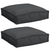 Poduszka 2 pcs Czarny 40 x 40 x 8 cm Materiał Oxford