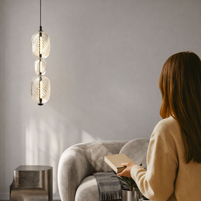 Lampa wisząca Playa szklana transparentna potrójna LED 12W 3000K regulowana