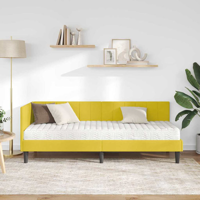 Rama Łóżka Narożnego z Materacem 2 szt. Żółty 80 x 200 cm