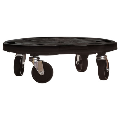 vidaXL Podstawki pod donicę, z kółkami, 2 szt., 40 cm, czarne, 275 kg