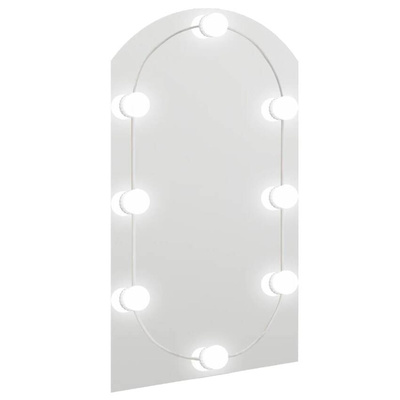 vidaXL Lustro z lampami LED, 70x40 cm, szklane, z łukiem