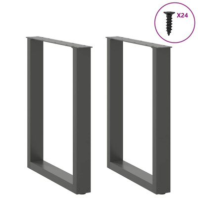 Nogi do stołu jadalnego w kształcie litery U 2 szt. Antracyt 60x(72-73) cm Stal