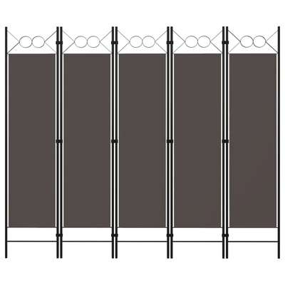 Parawan 5-panelowy, antracytowy, 200 x 180 cm