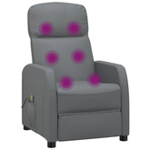 vidaXL Fotel masujący, antracytowy, tapicerowany sztuczną skórą