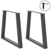 Nogi do stołu jadalnego w kształcie litery V 2 szt. Antracyt 80x(72-73,3) cm Stal