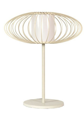 Lampka nocna Himera z abażurem metalowa beżowa E27