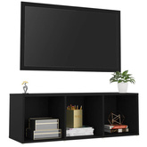 vidaXL Szafka pod TV, czarna, 107x35x37 cm, materiał drewnopochodny