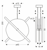 Lampa wisząca Relax szklana w kształcie zegara do salonu LED 15W 3000K