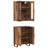 Highboard 2 szt. Stare drewno 69,5 x 34 x 180 cm