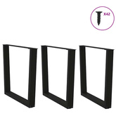 Nogi do stołu jadalnego w kształcie litery V 3 szt. Czarne 80x(72-73,3) cm Stalowe