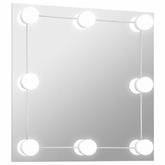 Lustro ścienne z lampkami LED, kwadratowe, szklane vidaXL