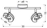 Lampa sufitowa ścienna listwa 2 LED Morris 92-67531