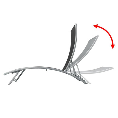 vidaXL Leżak, stal i tkanina textilene, czarny