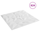 Panele ścienne 24 szt. 50 x 50 cm Biały Pianka XPS