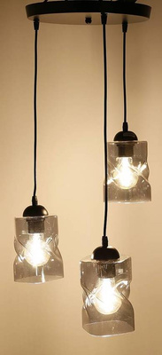 Lampa wisząca czarna/dymiona talerz 3xE27 Felis 33-00200