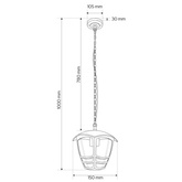 Lampa ogrodowa wisząca IMMA Black C E27 czarny łańcuch 1,1m IP44 EDO777383 EDO Solutions