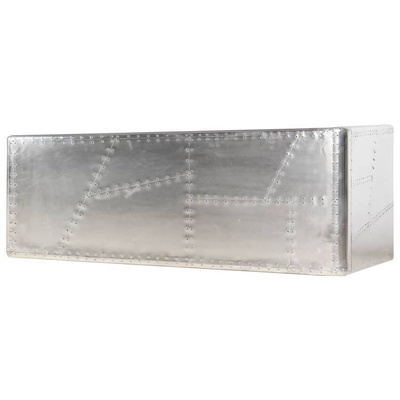 vidaXL Biurko Aviator, srebrne, 112 x 50 x 76 cm, metalowe