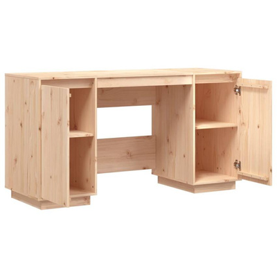 vidaXL Biurko, 140x50x75 cm, lite drewno sosnowe