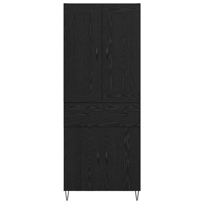 Highboard Czarny Dąb 69,5 x 34 x 180 cm Drewno inżynieryjne