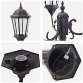 Lampa ogrodowa kolor bronzu 61 x 53 x 235 cm Aluminium i szkło